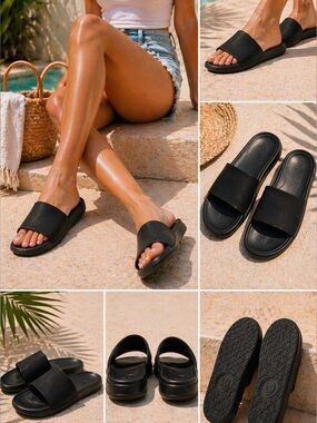 Lululemon Restfeel Slide Sandals Black Women’s Size 10